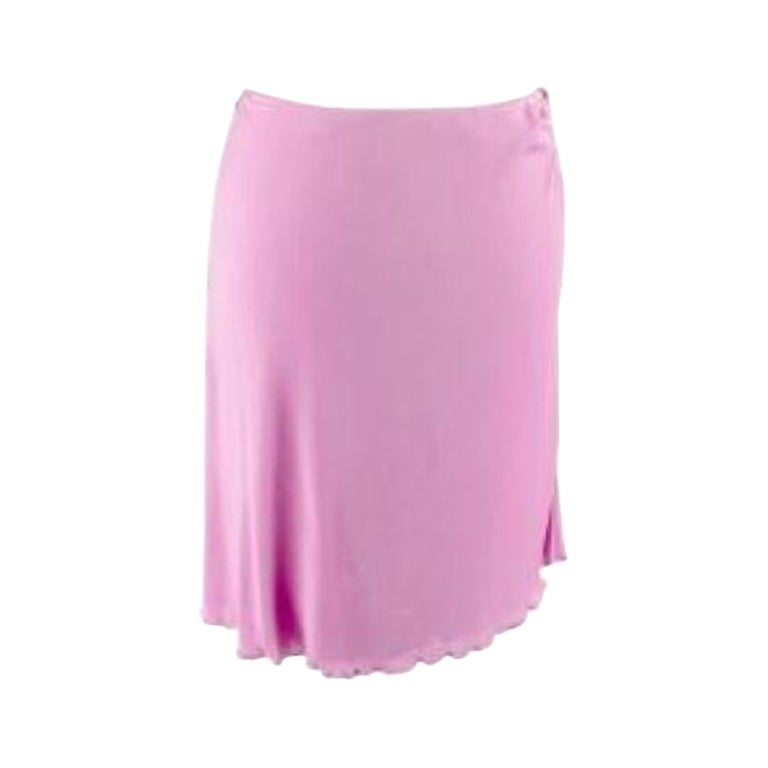 Versace Pink Satin Asymmetric Skirt For Sale
