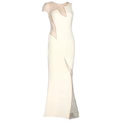 Unique Gianni Versace Couture Silk Crystal Evening Gown 10