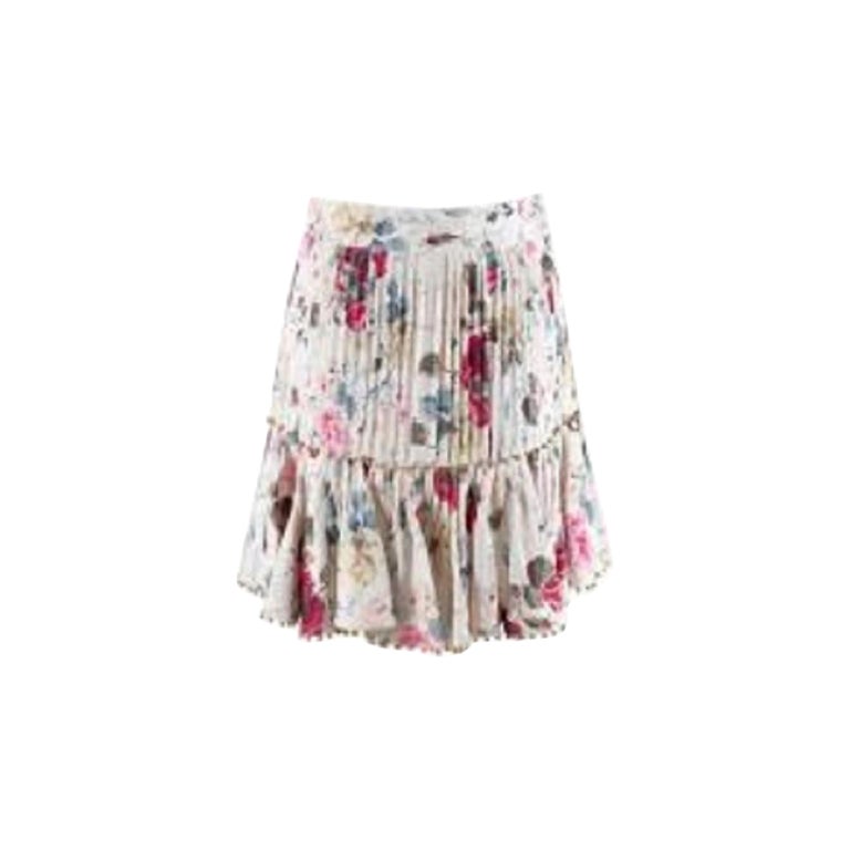 Zimmermann Floral Frilled Mini Skirt For Sale