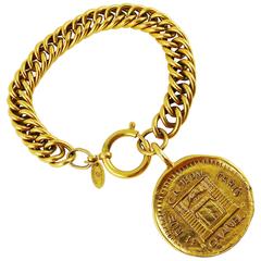 Chanel Vintage 31 Rue Cambon Coin Charm Curb Bracelet