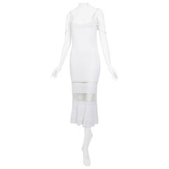  John Galliano S/S 1998 Used white knit & mesh wedding or evening dress 