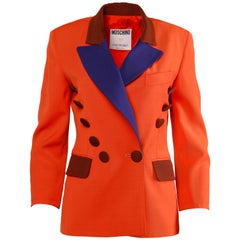 Moschino Couture! Vintage Wool Color Block Blazer Jacket