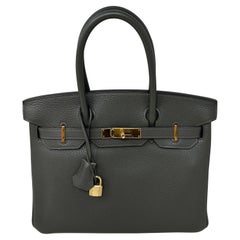 Birkin 30 Vert Olivfarbene Tasche von Hermès