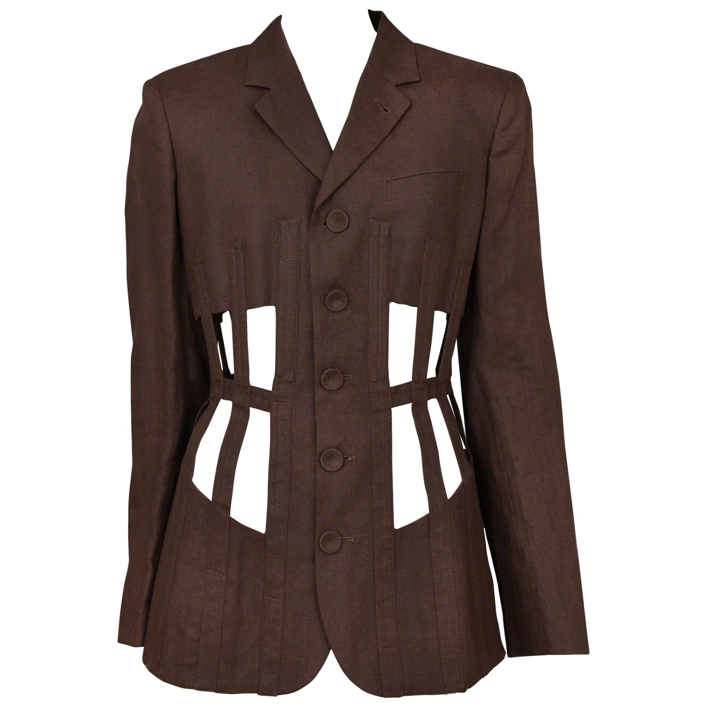 Gaultier Brown Cage Jacket 1989 at 1stDibs