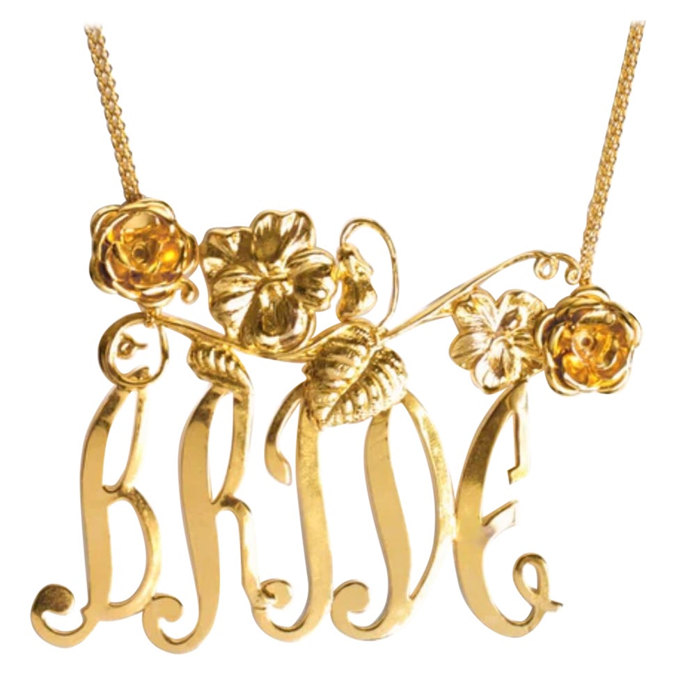 24K Gold Bride Baroque Necklace For Sale