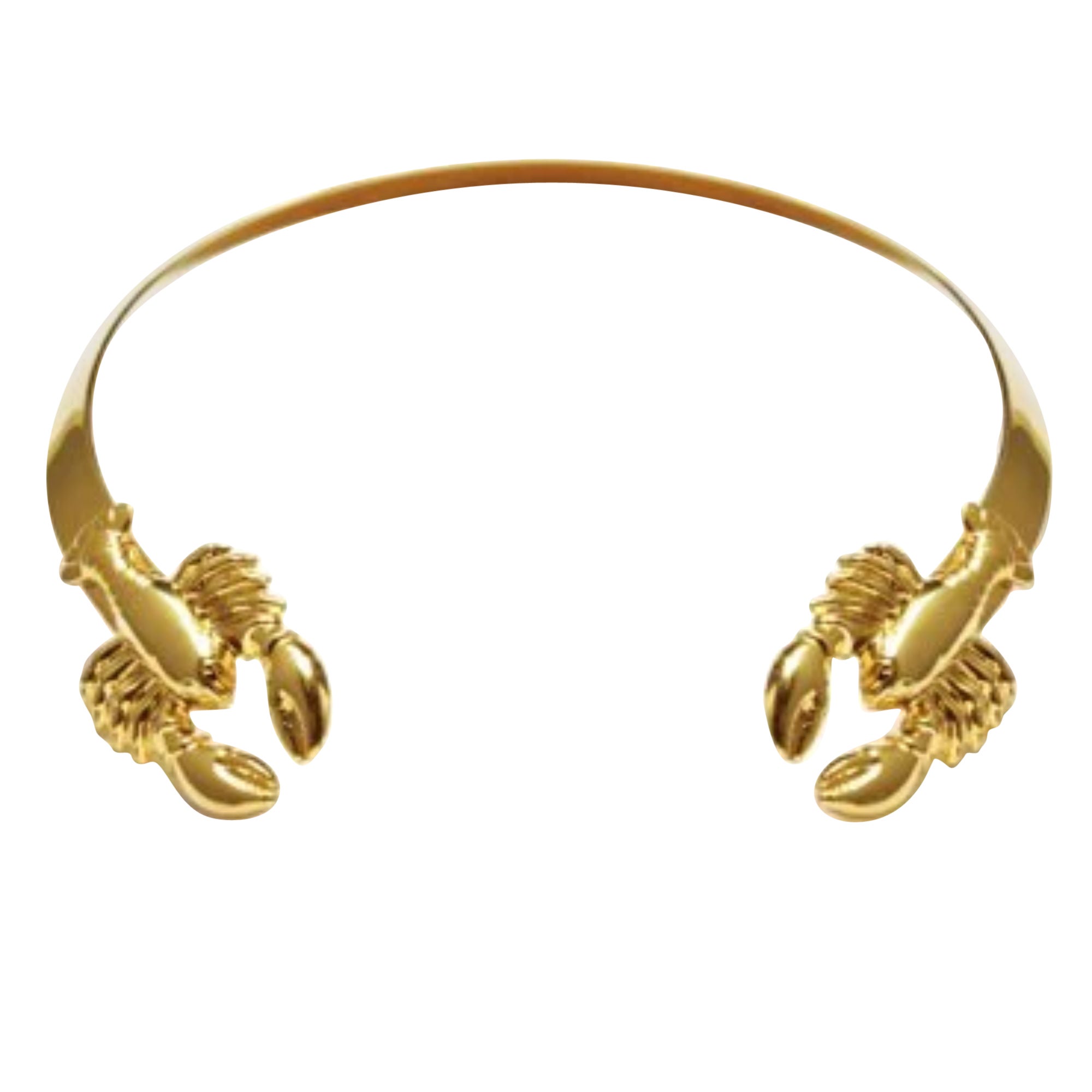 Lobster Choker Necklace Plated on Brass For Sale
