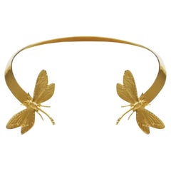 Gold Dragonfly Choker Necklace
