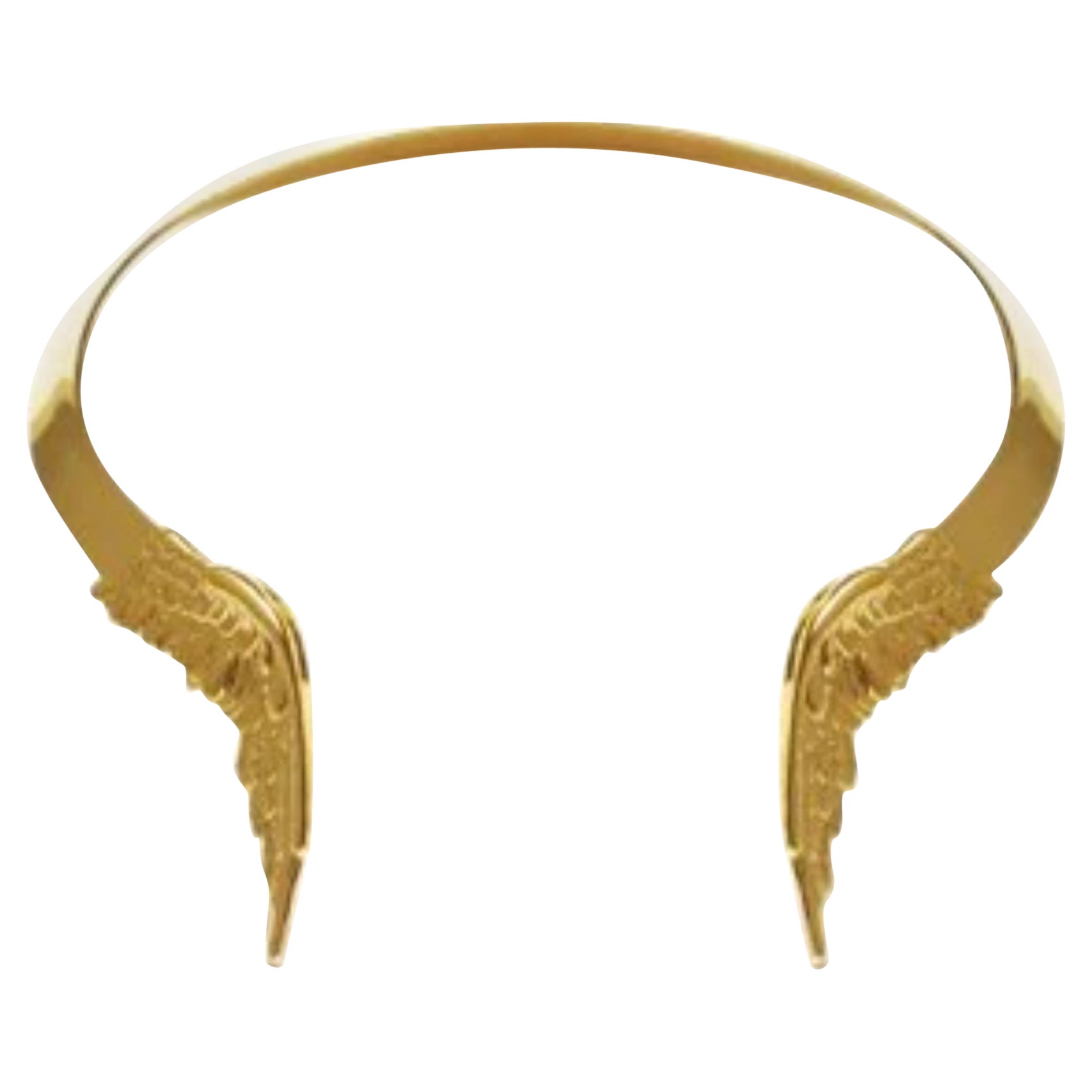 Wing Choker Necklace Plated on Brass For Sale