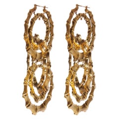 24K Yellow Gold Mordekai Bamboo Earrings