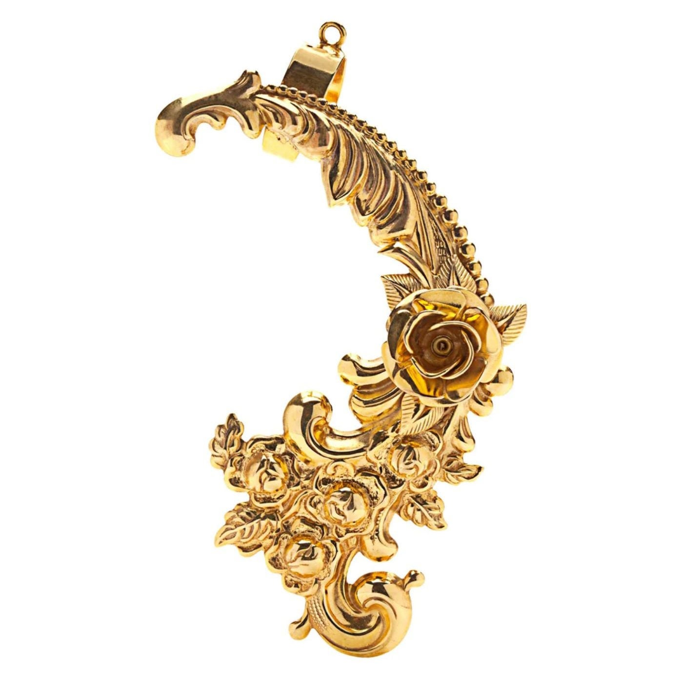 24K Gold Baroque Earcuff Earrings For Sale