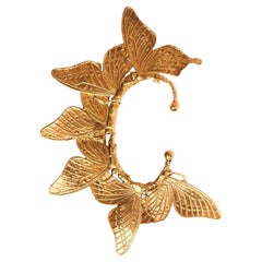 Boucle d'oreille Reine des papillons en or 24K