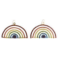24 Karat vergoldete übergroße Regenbogen-Ohrringe