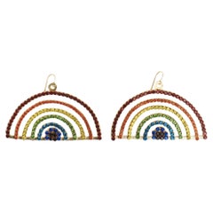 Boucles d'oreilles arc-en-ciel surdimensionnées en plaqué or 24K