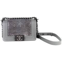 Chanel Gunmetal Gray Stingray Le Boy Bag 