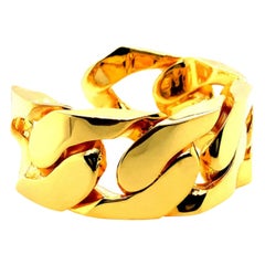 24K Gold Oversized Cuban Chain Manschettenarmband - Messing plattiert, Unisex