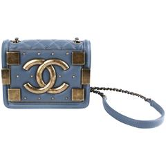 Chanel Blue Boy Brick Flap Crossbody Bag 