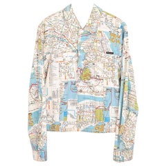 1990s Dolce & Gabbana 'Underground Map' Printed Pattern Denim Jacket