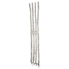 4 Row Art Deco SIlver Crystal Choker-Halskette aus Kristall