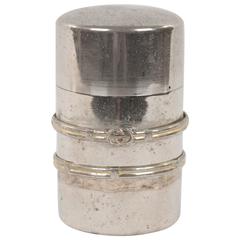 GUCCI VINTAGE Silver metal Cylinder CIGARETTE CASE Box HOLDER 3