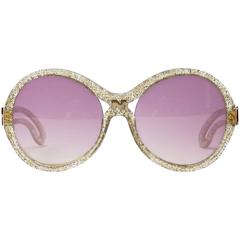 1970s Nina Ricci Gold and Glitter Sunglasses 