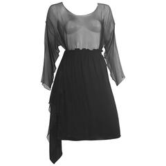 Vintage Zoran Black Silk Blouse & Skirt Size 2-4.