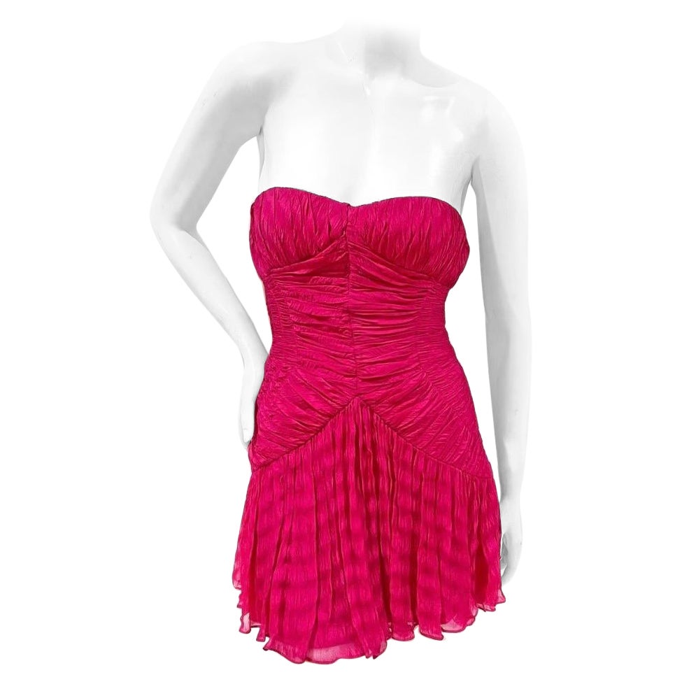 Galliano Dior - Robe courte magenta printemps 2009 en vente