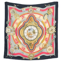 Pañuelo de seda Hermes La Ronde Des Heures by L. Dubigeon 1989