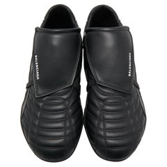 Balenciaga Black Faux Leather Soccer Low Top Sneakers Size 43