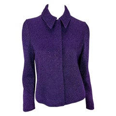 A/I 1996 Salvatore Ferragamo - Giacca in maglia metallizzata viola da passerella