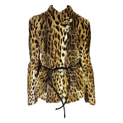 F/W 1999 Gucci by Tom Ford Runway Ad Natural Fur Leather Belted Jacket