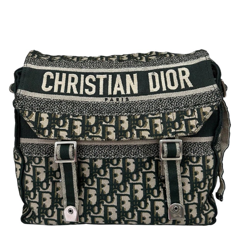 Dior Diorcamp Jacquard Oblique Green Canvas Shoulder Bag For Sale at  1stDibs | dior camp bag, diorcamp bag