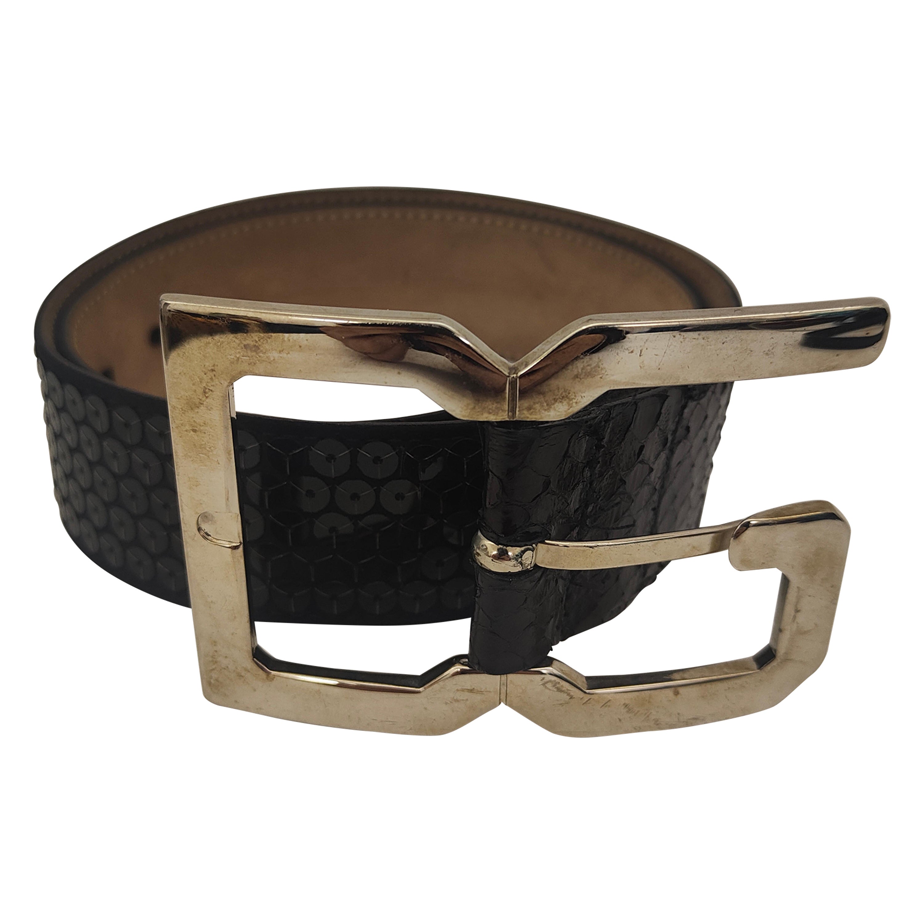 Dolce & Gabbana black sequins belt  For Sale