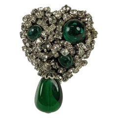 DeNicola Gripoix and Paste Heart Brooch