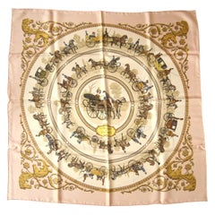 Hermes Silk scarf La Promenade De Longchamps with box 