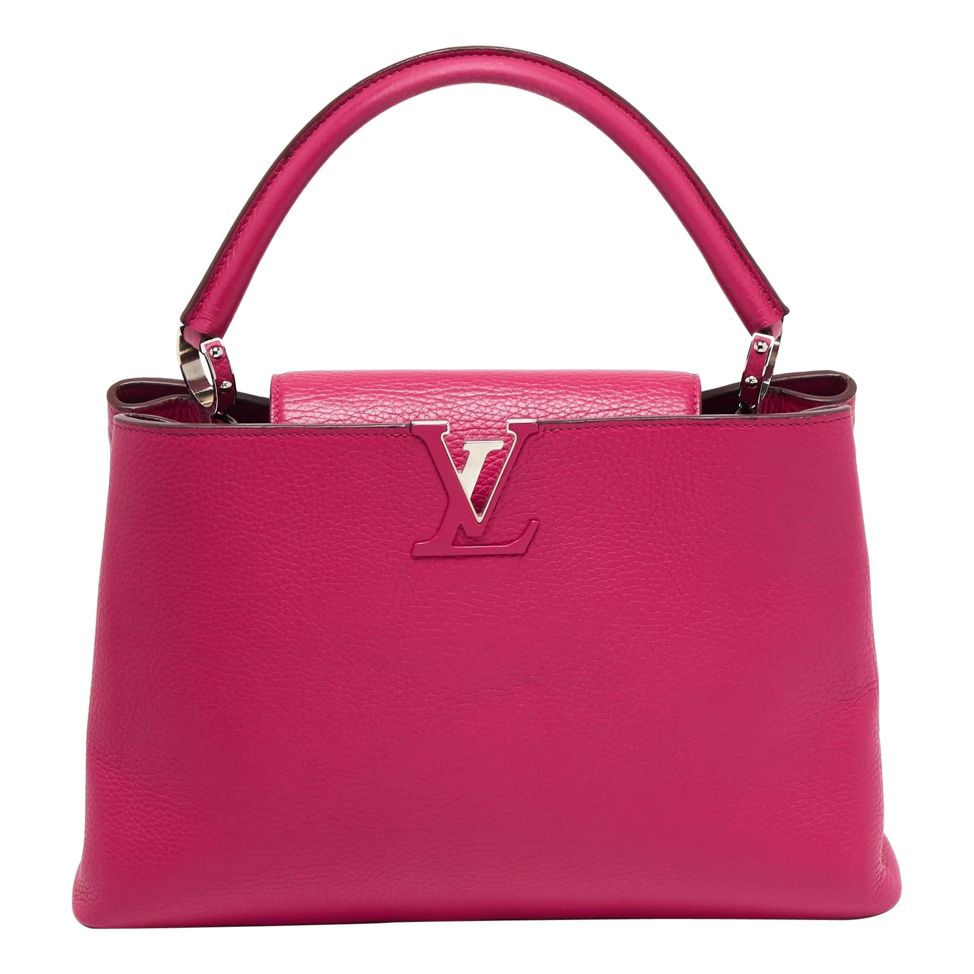 Louis Vuitton Pink Taurillon Leather Capucines MM Bag