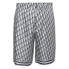 Bermuda Dior in twill di seta stampato obliquo blu A&M