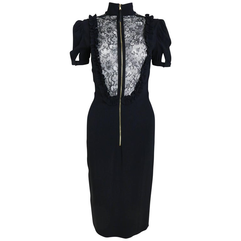 Dolce & Gabbana Black Tiger Jungle Print Sheath Stretch Dress