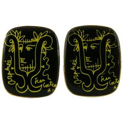 After Jean Cocteau Vintage 1960s Orpheus Cufflinks