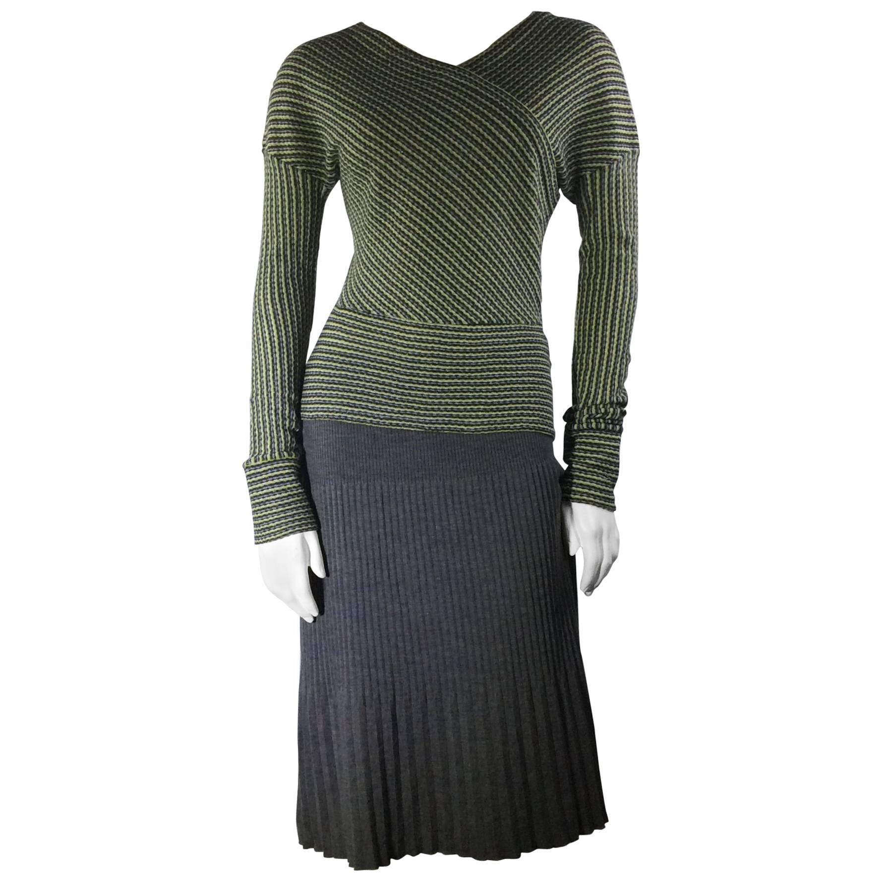 Missoni Lime Green and Grey Skirt and Shirt Set