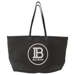 Bolso shopper de piel negro Balmain