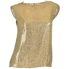 1970
s Pierre Balmain Gold Sequined Blouse