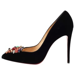 Christian Louboutin Black Velvet Diva Cora Pumps Size 40.5