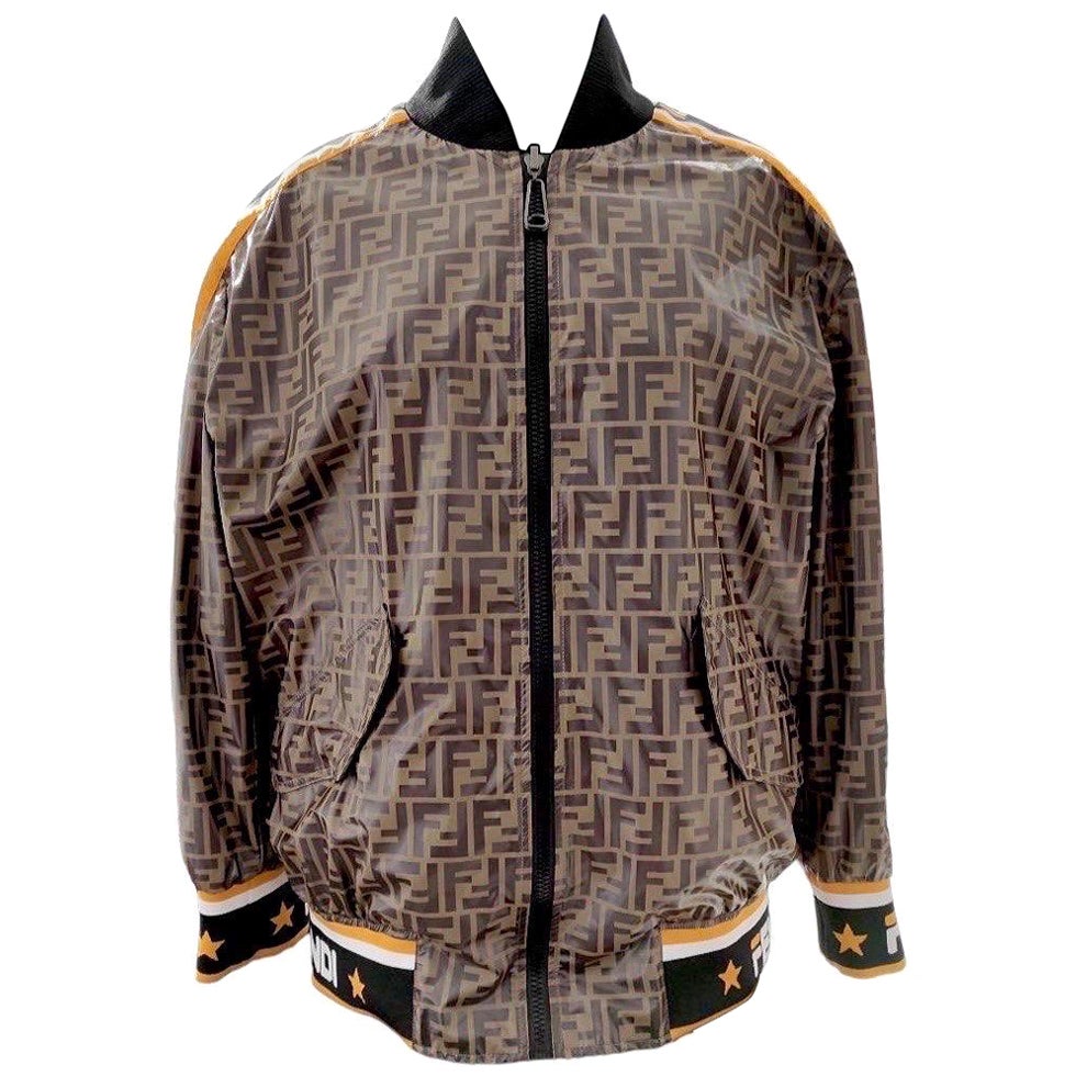 Fendi x Fila Reversible Jacket FF Logo Brown For Sale