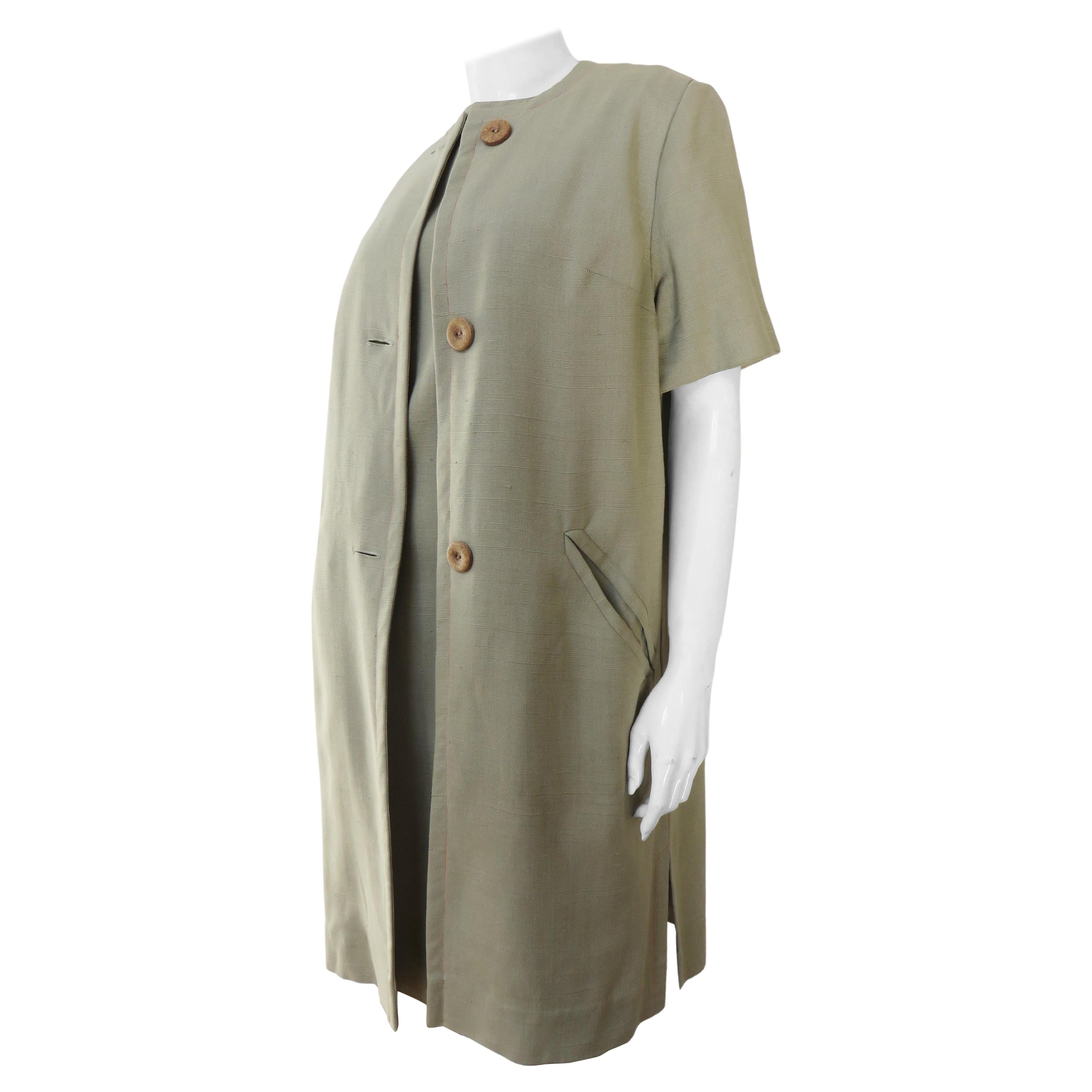 Minx Modes 1960s Linen Dress and Jacket Set  For Sale