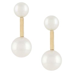 18-Karat Yellow Gold Double Freshwater Pearls Earrings