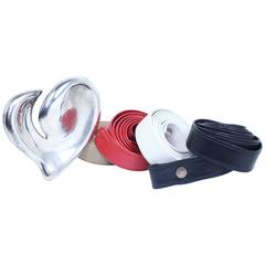 TIFFANY PERETTI Heart Buckle with Set of Interchangeable Leather Belts 7