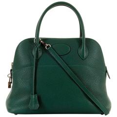 WOW! As New Hermes 31cm Rare 'Malachite Green' Togo Leather Bolide Bag with SHW