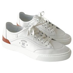 Hermes Men's Get Sneaker In White, Size 42.5