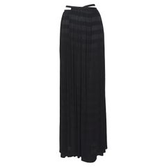 Issey Miyake pleats please vintage 1990s black maxi wrap skirt