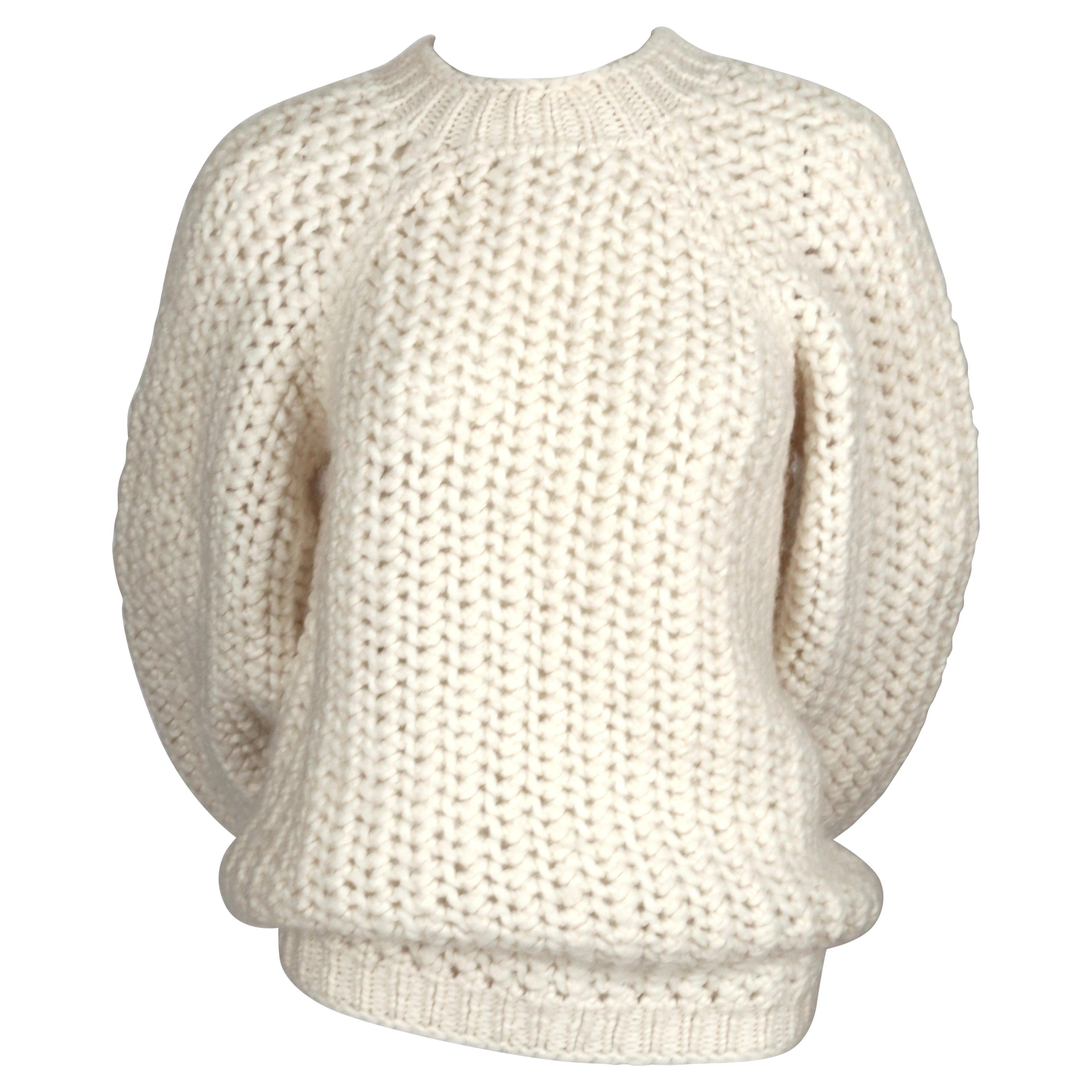 1999 BALENCIAGA Le Dix by Nicolas Ghesquière cream wool RUNWAY sweater